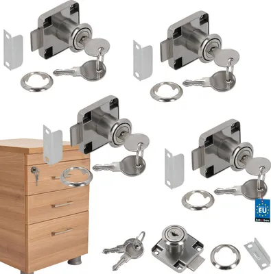 Produktbild von KOTARBAU® 4er Set Möbelschloss 40x40mm zum Aufschrauben für Möbeltüren und Schubladen