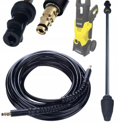 Productafbeelding van Hogedrukslang Set 10 m Click-Click – Nylon Versterkt | 180 bar, 60°C | Hogedruklans Rotatie Spuitmond 545 mm