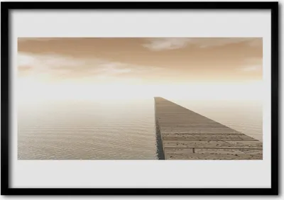 Produktbild von Bild 70x50 MDF-Rahmen Wandkunst Meerpier Architektur