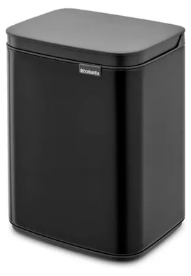 Obrázek produktu pro Brabantia Bo Waste Bin, 4 l, Obdélníkový, Ocel, Černá, Ocel, Manuální