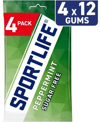 Produktbild von Sportlife Peppermint Kaugummi 72g – Erfrischender Minzgeschmack, langanhaltend