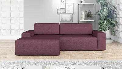 Produktbild von Ecksofa TOTI mit Schlaffunktion. Farbe: Pflaume 69.