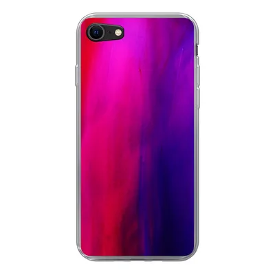 Produktbild von MuchoWow® Handyhülle Schutzhülle Hülle für iPhone SE 2022 Färben - Rosa - Lila - Abstrakt Silikon Softcase Handy Hülle - Schutzhülle