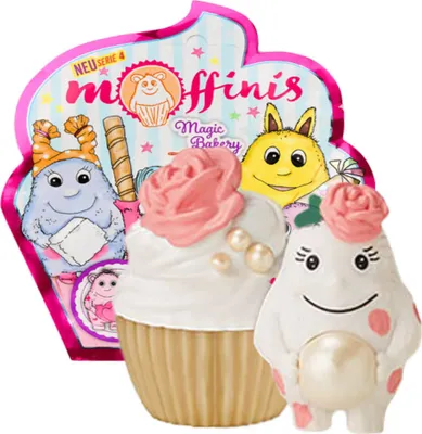 Produktbild von Blue Ocean Moffinis Muffin Monster Sammelfigur, Nr. 4 von 16, Rosa, Tüte geöffnet zur Identifikation