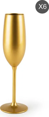 Image de Excelsa Set De 6 Flute Or Verre 21 Cl Or