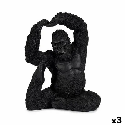 Obrázek produktu pro Dekorativní figurka gorila černá 15,2 x 31,5 x 26,5 cm (3 kusy)