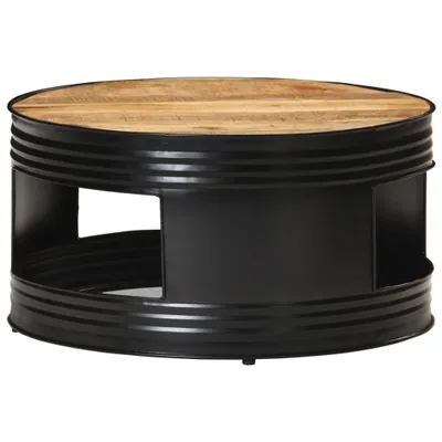 Produktbild von Möbel Couchtisch Schwarz 68x68x36 cm Raues Mango-Massivholz - Couchtische 321931