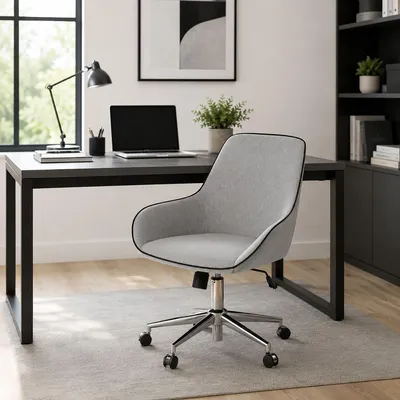 Produktbild von Bürostuhl Dcampan, Arbeitsstuhl mit Rollen, Ergonomischer Bürositz, 66x59h98 cm, Grau
