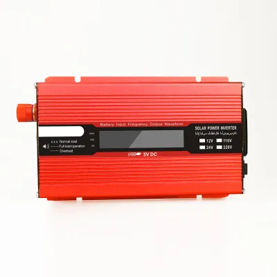 Zdjęcie produktu dla Przetwornica napięcia 550 W / 1100 W, 12 V / 240 V, falownik z zasilaniem USB, 1 gniazdkiem i wyświetlaczem LCD