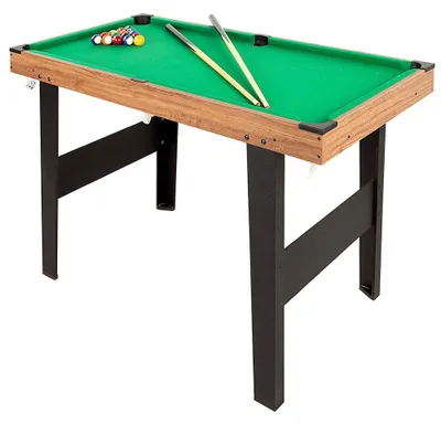 Biljarttafel 121x61x78 cm, Holz, 2 Queues, 16 Bälle, ab 6 J.