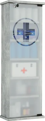 Image de Armoire médicale | Dimensions env. H. 92 x W. 31 x D. 18 cm | Armoire pharmaceutique verrouillable | Armoire médicinale - Gusal