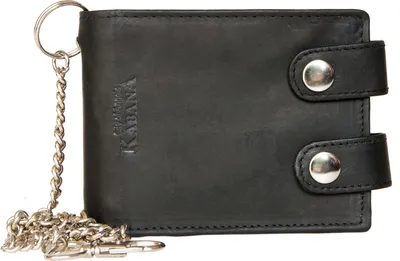 Immagine prodotto di Portafoglio RFID nero da uomo in pelle Kabana con catena metallica