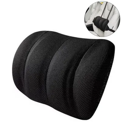 Produktbild von Lendenkissen Auto mit Memory Foam, ergonomische Rückenstütze mit verstellbaren Gurten, Massagepunkten & abnehmbarem Bezug, für Autositz & Bürostuhl