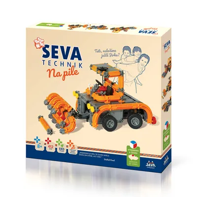 Produktbild von Bausatz SEVA TECHNIK, Säge, Kunststoff, 412 Teile, in einer Schachtel mit den Maßen 36x34x5 cm