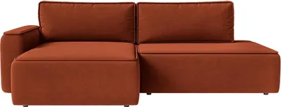 Productafbeelding van FEDVE Hoekbank Sarro, bekleed met fluweel, met slaapfunctie, roodbruin