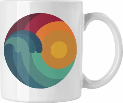 Produktbild von Trendation - Kitesurfing Tasse Geschenk für Kitesurfer Geschenkidee Retro Vintage Grafiken (Weiß)