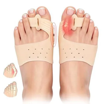 Produktbild von Hallux Valgus Korrekturbandage,komfortabler Zehenspreizer gegen Reibung,unterstützt&lindert Großzehenschmerzen,atmungsaktive Fußpflege für Tag&Nacht