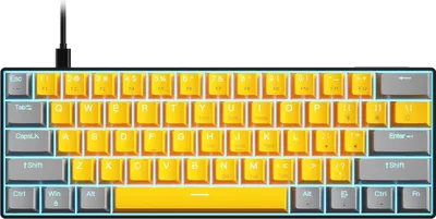 Produktbild von OUTEMU USB-kabelgebundene mechanische Tastatur mit 61 Tasten, LED-Hintergrundbeleuchtung, unterstuetzt Hot-Swap-blauen Schalter/roten Schalter