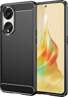 Produktbild von OPPO Reno8 T 5G Hülle, Carbon-Faser TPU Silikon Stoßfest Schutzhülle für OPPO Reno8 T 5G Schwarz