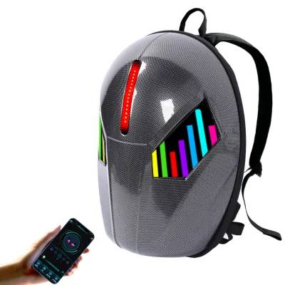 Zdjęcie produktu dla Plecak LED, programowalny plecak LED, plecak z wyświetlaczem LED, plecak cyfrowy, plecak na laptopa, plecak