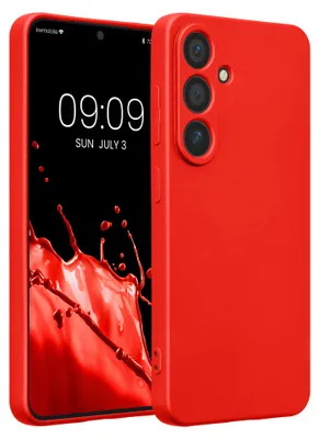 Produktbild von kwmobile Handyhülle für Samsung Galaxy S25 Hülle - weiche Silikon Case metallisch schimmernd - Schutzhülle Cover - Metallic Dunkelrot