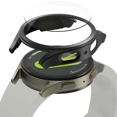 Produktbild von Schutzhülle + Glas für Galaxy Watch 7 40mm, Ringke Slim & Tempered Glass, Schwarz