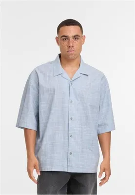 Obrázek produktu pro Pánské kraťasy Urban Classics Boxy Structured Short Sleeves Shirt lightblue/white - 4XL