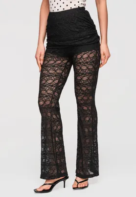 Produktbild von LARICA Lange Hose Spitze High Waist Flare Modern OW-PA-E0010 black ONESIZE