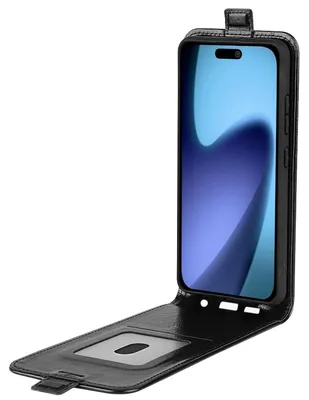 Obrázek produktu pro Pro Apple iPhone 17 Air Vertical Leatherette Flip Protective Case Cover Black