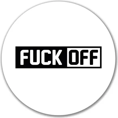 Produktbild von Huuraa Aufkleber Fuck Off Schriftzug 10cm rund Sticker Geschenkidee