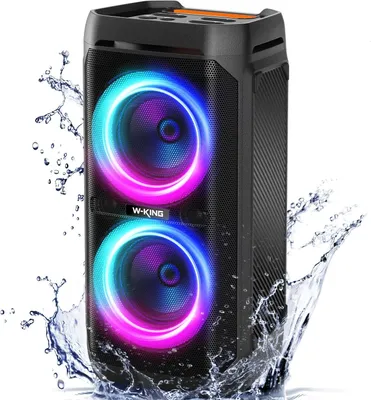 Produktbild von W-KING 220W Peak Bluetooth Lautsprecher Groß, 115dB Lauter Sound, Power Party Boombox Musikbox, Tiefer Bass, Tragbarer Lautsprecher, V5.3, IPX6, RGB