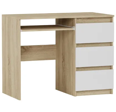 Obrázok produktu pre Počítačový písací stôl 96 cm, pravostranný, 3 zásuvky, FRAMIRE N-3, mix sonoma