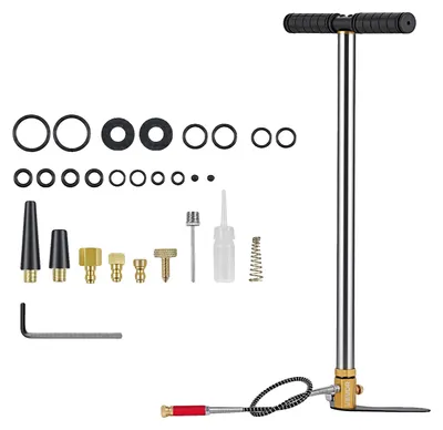 Immagine prodotto di Pompa manuale VEVOR PCP a 3 stadi, pompa ad alta pressione da 25,82 MPa, pompa da banco con filtro dell'acqua da 1 litro, manometro e corpo in acciaio inossidabile, adatta per carabine ad aria compressa, paintball, gonfiaggio di pneumatici e gommonauti