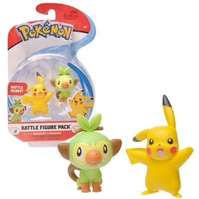 Productafbeelding van Set met 2 figuurtjes, 3-5 cm: Pikachu en Ouistempo WT97625, speelfiguren