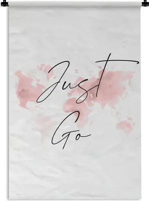 Produktbild von MuchoWow® Wandteppich Wandbehang Weltkarte - Aquarell - Zauberspruch 90x135 cm Tapisserie Dekoration Wandtuch - Baumwolle - Wandskulptur