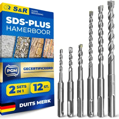 Produktbild von Bohrsatz für Beton – Steinbohrer SDS-Plus – 12-teilig – 5 bis 10 mm – Schlagbohrer für Beton und Stein