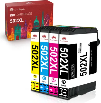 Produktbild von XL Toner Kingdom Patronen für Epson 502 502XL WF-2860 XP-5115 WF-2860dwf WF-2800 Series XP-5100 WF-2865 XP-5100 Series XP-5105 WF-2865dwf (4-Pack B/C/M/Y)