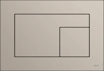 A flush-mount toilet flush plate with two buttons.