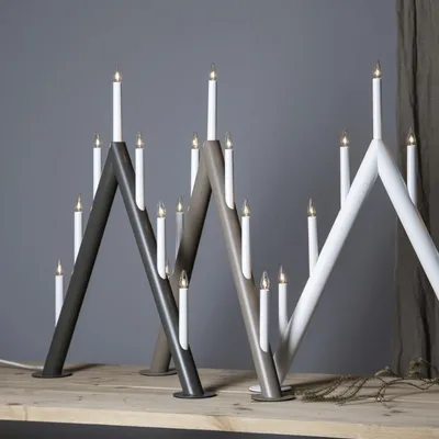 Produktbild von Fensterleuchter 'Circum' - 7flammig - 7 warmweiße Glühlampen - L: 53cm, H: 66cm - dunkelgrau