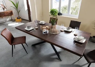 Produktbild von MASSIVMOEBEL24 Esstisch Mango 180x107x76 braun lackiert STILMÖBEL #123