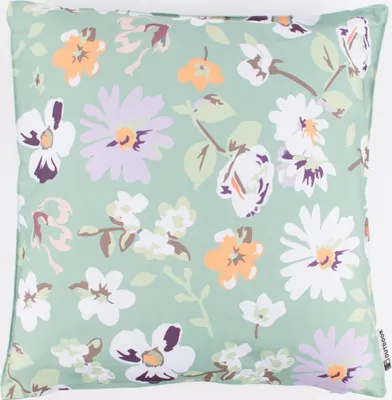 Produktbild von Outdoor Kissen Blüten Blumen grün hellgrün weiß 45x45cm