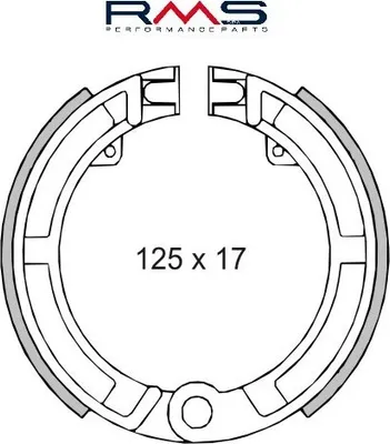 Produktbild von Bremsbacken RMS Trommelbremse vorne 125 x 17 mm für Vespa PK 50 Bj. 1982, V 50