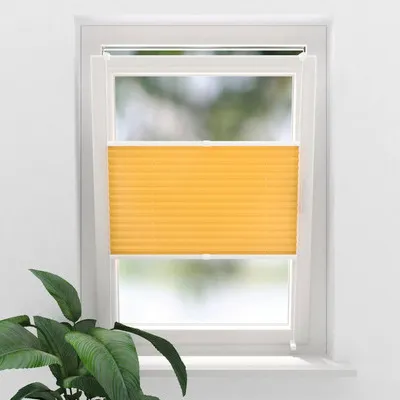 Produktbild von SOLUNA Faltenplissee mit Seitenverspannung ohne Bohren orange 90x130 cm
