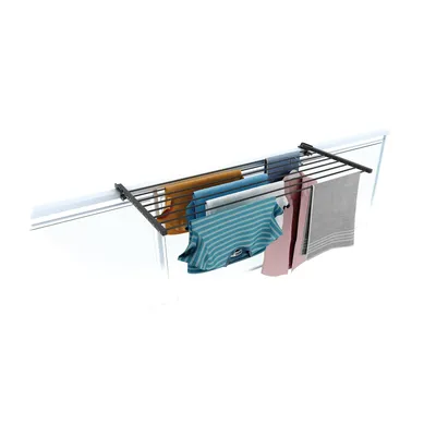 Image de Foxydry Duo Séchoir suspendu 62 cm - Séchoir à linge pliable anthracite pour balustrade & terrasse