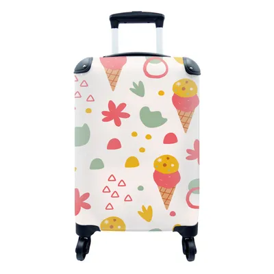 Produktbild von MuchoWow® Koffer Handgepäck Trolley Rollkoffer Kleine Reisekoffer mit 4 Rollen - Eiscreme - Sommer - Design - Cabin Size < 55x40x23 cm & 55x40x20 cm - Fotokoffer - Kabinenkoffer - Boardgepäck - Reise-Box - Reisekoffer - Reisegepäck - Koffer mit Bild - Trolley für Kinder