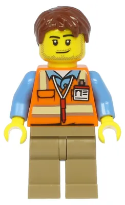 Productafbeelding van LEGO Minifiguur: Luchtverkeersleider - Man, roodbruin haar (cty1187)