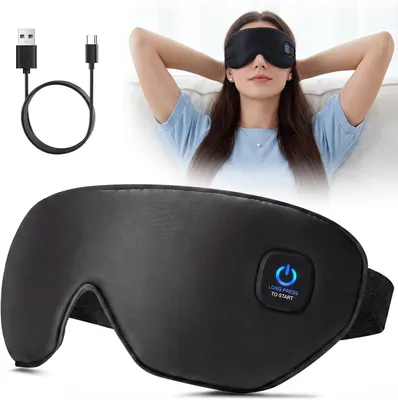 Produktbild von Augenmaske wärmend, Kabellose Wärmbrille, trockene Augen und besseren Schlaf, Schlafmaske Warme Kompresse zur Entspannung waschbar & tragbar