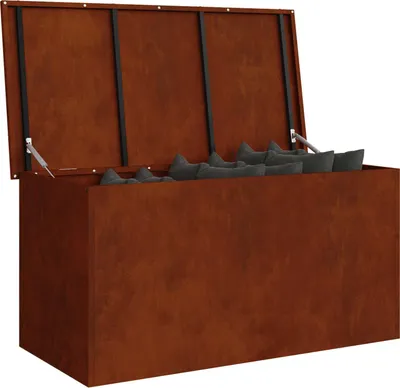 Image de vidaXL Coffre de rangement extérieur rouillé 100 x 50,5 x 50 cm en acier