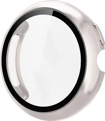 Image de Pour Google Pixel Watch 4 41mm Design plastique Housse de protection + 9H verre dur Beige