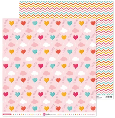 Scrapbooking-Papier, 5 Blatt, Ballons, 30,5 x 30,5 cm, doppelseitig, säurefrei